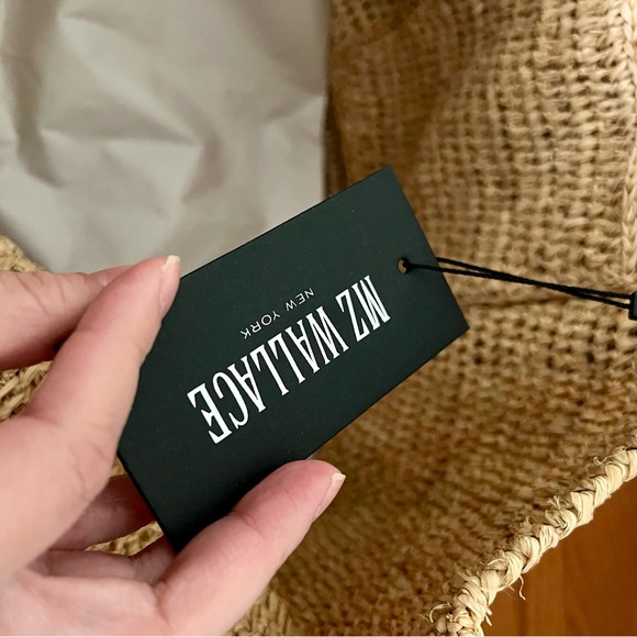 MZ Wallace Tan and Navy Medium Raffia Tote NWT - Picture 6 of 6